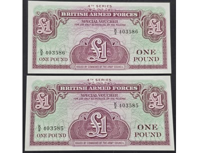 BRITISH BANK NOTES SEQUENTIAL

One Pound K_2 403...