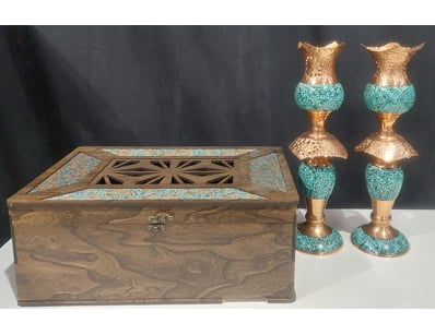 PERSIAN FIROOZEH KOOBI (TURQUOISE INLAY) SET FEATU...