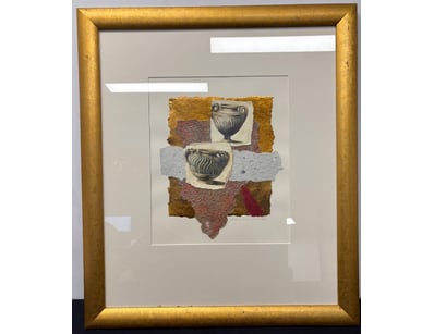 MIXED MEDIA COLLAGE WITH CLASSICAL URN ENGRAVINGS ...