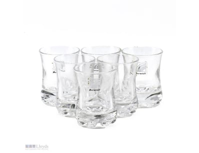 BORMIOLI 6 SCHUBERT CRYSTAL SHERRY/SHOT GLASSES.  ...