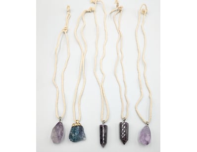 FIVE BOHEMIAN STYLED GEMSTONE NECKLACES

Conditi...