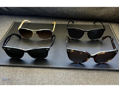 4 x Sunglasses Prada, Ray Ban, Ralf, Foster Grant