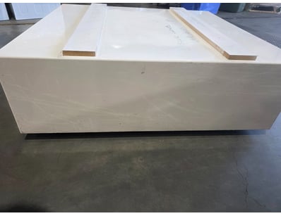 White scale cabinet with storage.

Note: Scratch...