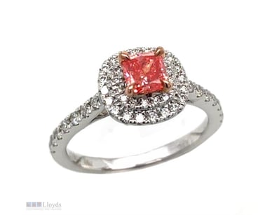 18 CARAT WHITE GOLD & ROSE GOLD RING SET WITH PINK...