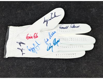 PLAYER SIGNED GOLF GLOVE

Signatures Include V.S...