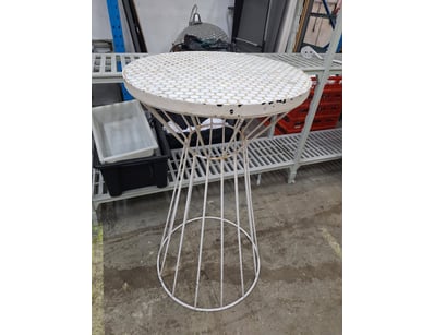 Bar Table With Marble Style Top, Natural Finish 

...