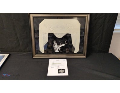 FRAMED AND SIGNED ELVIS PRESLEY WHITE CONCERT SCAR...
