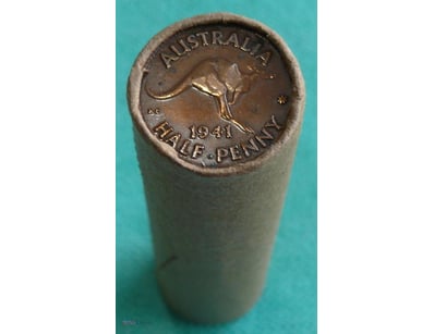ROLL OF 1941 KGVI, AUSTRALIAN HALF PENNY  

(50X C...