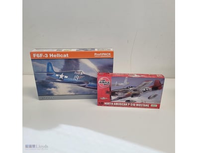 LOT OF TWO 1/72 SCALE AIRCRAFT MODEL KITS - F6F-3 ...