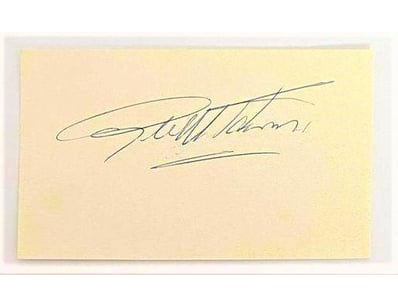 GEOFF HURST HAND SIGNED INDEX CARD

Condition: F...