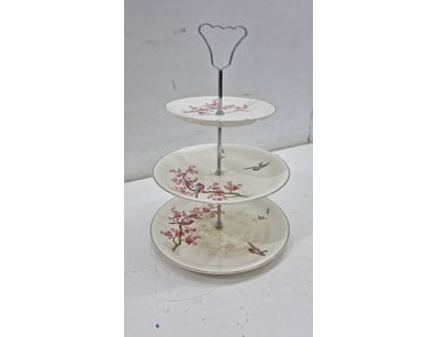BRITISH ANCHOR ENGLAND THREE-TIER PORCELAIN CAKE S...