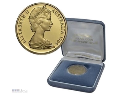 1984 AUSTRALIA FIRST QUEEN ELIZABETH PROOF ONE DOL...