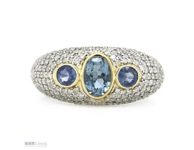 THE CENTRAL DESIGN FEATURES, ONE OVAL CUT, SANTA M...
