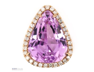 14K ROSE GOLD, 24.50CT KUNZITE AND DIAMOND, STATEM...