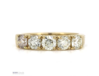 14K YELLOW GOLD AND DIAMOND, ETERNITY RING.      
...