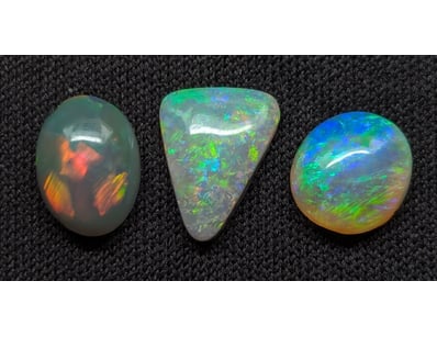 2.065 TCW LIGHTNING RIDGE SOLID OPALS, INCLUDES TW...