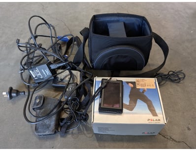 Sports and technology lot featuring Sony camera ac...