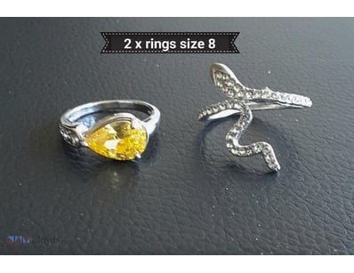2 SILVER RINGS SIZE 8        

Condition: Good - R...