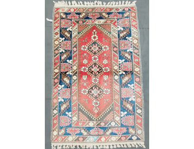 TURKISH DOSEMEALTI HAND-KNOTTED WOOL RUG WITH TRAD...