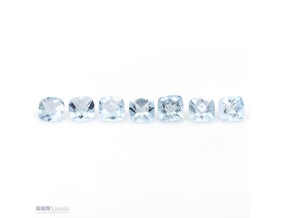 5.67CT TSW X 7, NATURAL BERYL AQUAMARINES     

Sq...