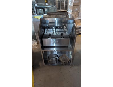 Apiro Twin Deep Fryer on Mobile Trolley