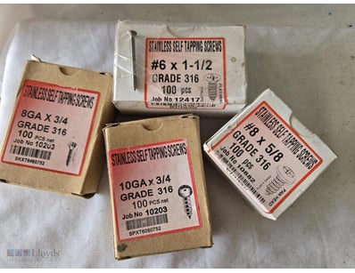 Stainless Steel Screws Different Sizes, 4 Boxes Ea...