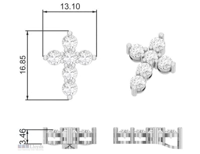 1.18 CT ROUND DIAMOND CROSS PENDANT IN 18KT WHITE ...