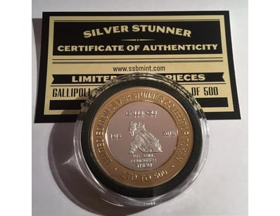 2015 GALLIPOLI "SILVER STUNNER" 43 MM COIN  



29...