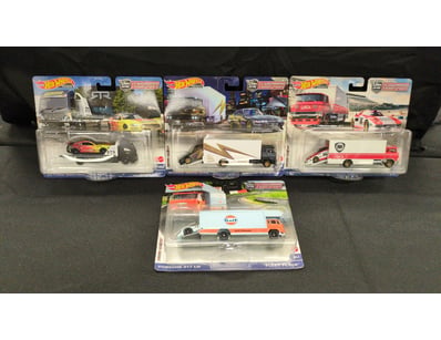 4X HOT WHEELS PREMIUM CAR CULTURE TEAM TRANSPORT D...