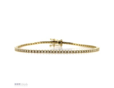 9K YELLOW GOLD, 0.99CT TDW DIAMOND, TENNIS BRACELE...