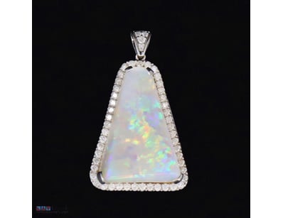 14K WHITE GOLD, 19.36CT AUSTRALIAN MINTABIE OPAL A...