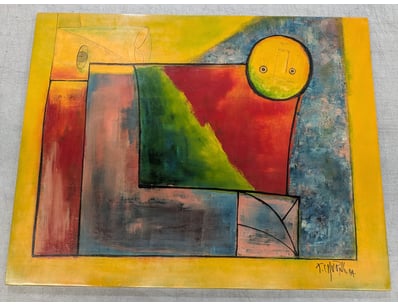 Thanh Chuong, lacquer on board, title: 'the man', ...