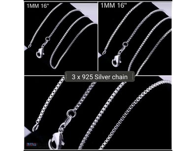 3 X PIECES OF 925 SILVER BOX CHAINS        

Condi...