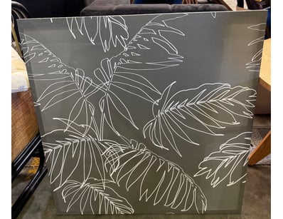 Contemporary canvas artwork featuring botanical li...