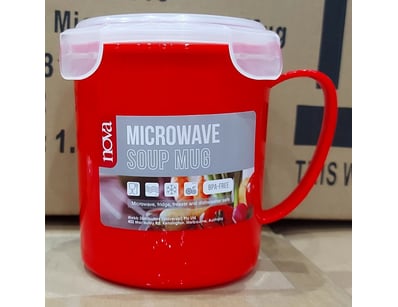 BOX LOT - QTY 12  Liova brand microwave soup mug i...