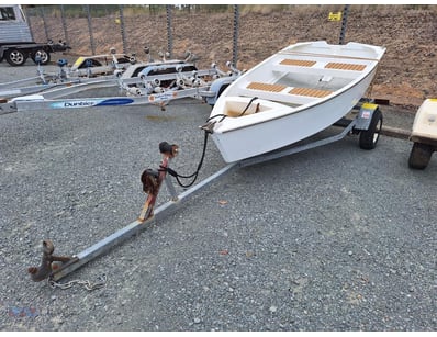 Boat And Trailer, Single Axle Trailer, Winch, Roll...