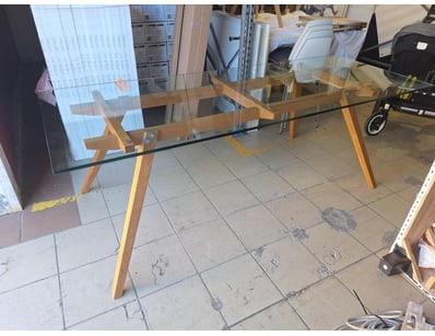 Organic Modernism Recoleta Walnut + Glass Dining R...