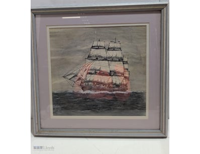 "TORRIDON" - PEN AND INK WITH MIXED MEDIA MARITIME...