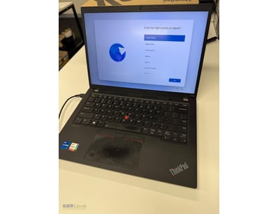 Lenovo ThinkPad T14s Gen 4 laptop in black. Featur...