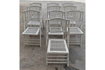 White Bamboo/Rattan Folding Chairs - Used set
