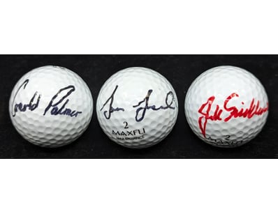 THREE SIGNED GOLF BALLS

Three Signatures Includ...