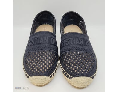 DIOR BLACK GRANVILLE ESPADRILLES 37, RRP $1,250

D...