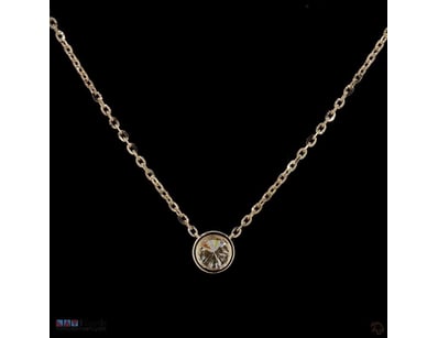 1.05 CT ROUND BEZEL SOLITAIRE PENDANT NECKLACE IN ...