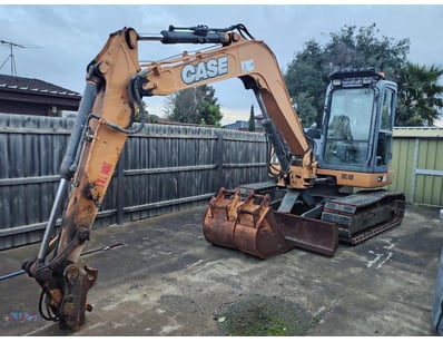 <b>Case CX80C Mini Excavator - 3,456 Hours - Enclo...