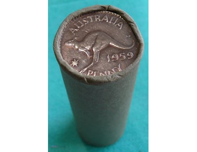 ROLL OF 1959 QEII, AUSTRALIAN PENNY  

(50X Circul...