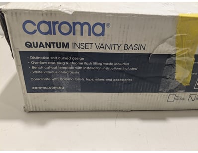 Caroma Quantum Inset Vanity Basin in white vitreou...