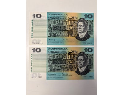 AUSTRALIAN $10 BANKNOTES, R307 (AUNC)

CV: $95 E...