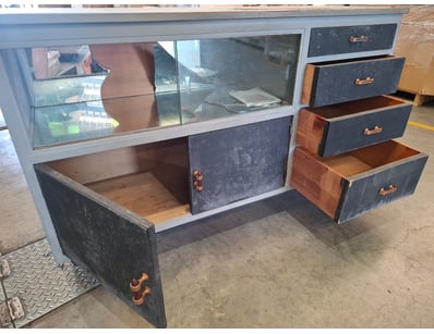 Cabinet with chest of drawers and shelving

Appr...