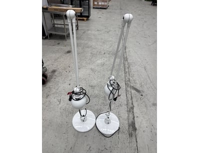 Heat lamps, white, stainless steel, scratches & de...