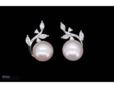 SOUTH SEA PEARL EARRINGS ON 925 SILVER - WITH CERT...